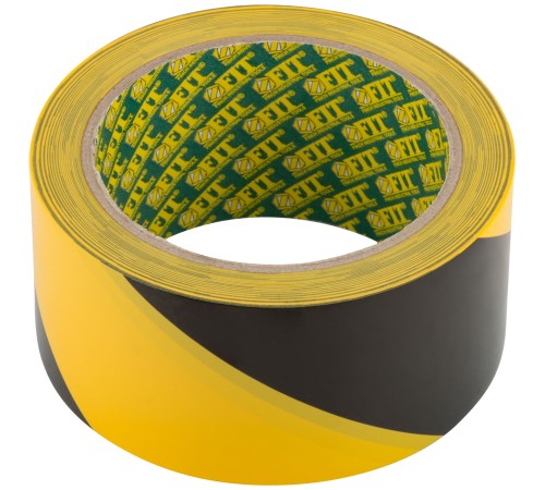 Лента разметочная, клейкая (черно-желтая) 50 мм х 25 м FIT IT