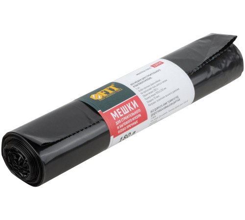 Мешки для строительного мусора, ПВД особопрочные, 180 л, 900х1200 мм, толщина 70 мкм,  5 шт. FIT РОС