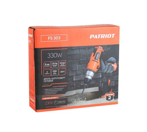 Дрель-шуруповерт электрическая PATRIOT FS 303