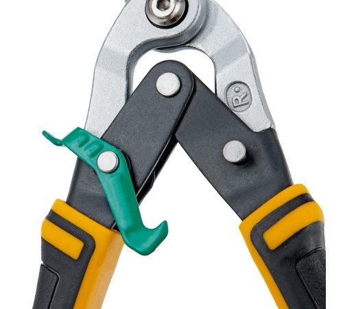 Ножницы по металлу, 270 мм, прямой и правый рез, сталь-СrMo, трехкомпонентные рукоятки Denzel