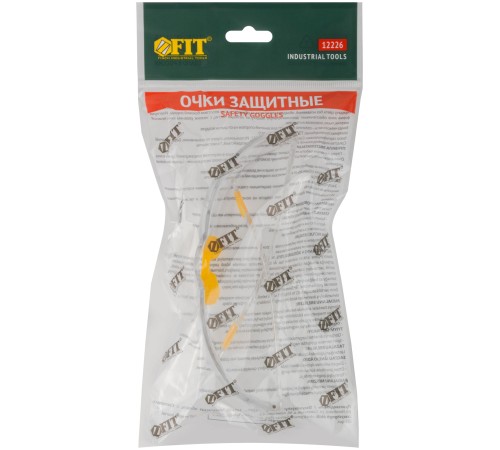 Очки защитные с дужками прозрачные FIT РОС