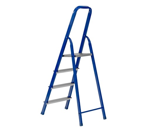 Стремянка, 4 ступени, стальной профиль, алюминиевые ступени Сибртех