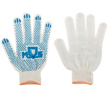 Перчатки вязаные (3 нити), х/б, с ПВХ, 10 класс вязки РОС