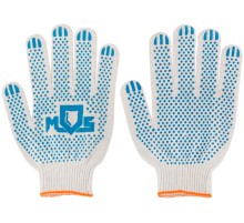 Перчатки вязаные (4 нити), х/б с ПВХ, 10 класс вязки, 2-х сторонние "Люкс" РОС