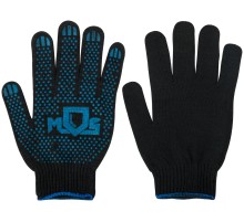 Перчатки вязаные черные х/б с ПВХ, 4 нити, 10 класс вязки РОС