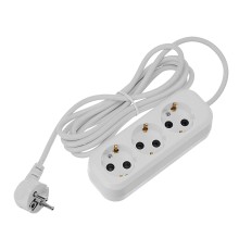 Удлинитель бытовой 3 м, 10A, тип УХз10, с заземлением, 3 розетки Сибртех