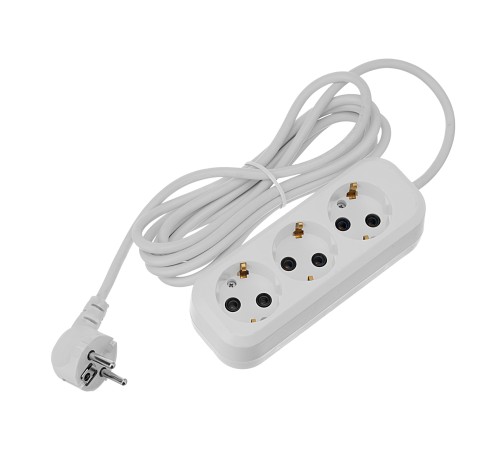 Удлинитель бытовой 3 м, 10A, тип УХз10, с заземлением, 3 розетки Сибртех
