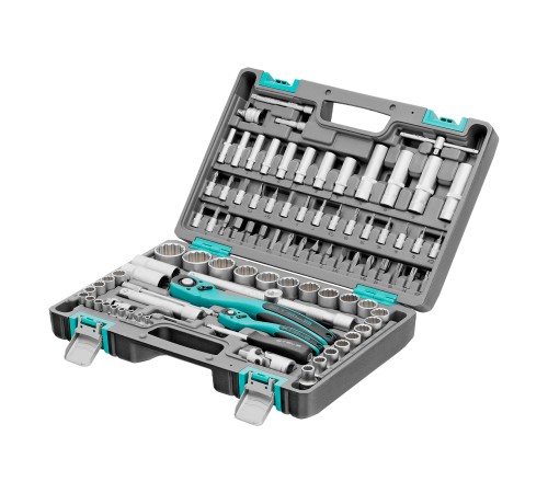 Набор инструментов, 1/2, 1/4, CrV, пластиковый кейс, 94 предмета, двенадцатигранные головки Stels Набор инструментов, 1/2, 1/4, CrV, пластиковый кейс, 94 предмета, двенадцатигранные головки Stels