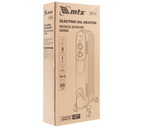 Масляный обогреватель MTX OCH-1000, 230 В, 1000 Вт // MTX Масляный обогреватель MTX OCH-1000, 230 В, 1000 Вт // MTX