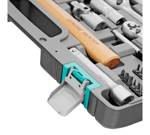 Набор инструментов, 1/2, 1/4, CrV, пластиковый кейс, 76 предметов Stels