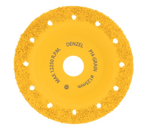Чашка твердосплавная зачистная,125 мм, Плоская, среднее зерно #16// Denzel