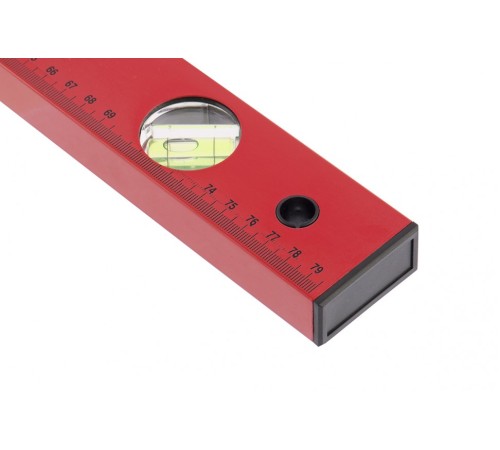 Уровень алюминиевый, 800 мм, 3 глазка, красный, линейка Matrix