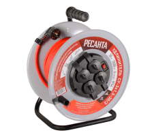 Удлинитель силовой на металлической катушке Ресанта СУ-3х1,5-30/3 (с выкл., 4 розетки, IP44)
