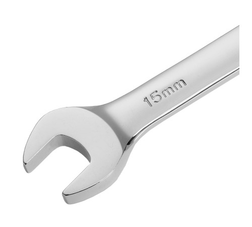 Ключ комбинированный, с трещеткой, 15 мм Denzel