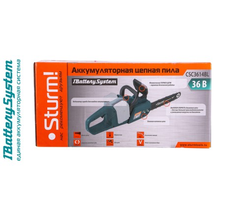 Аккумуляторная цепная пила Sturm! CSC3614BL 1BatterySystem Аккумуляторная цепная пила Sturm! CSC3614BL 1BatterySystem