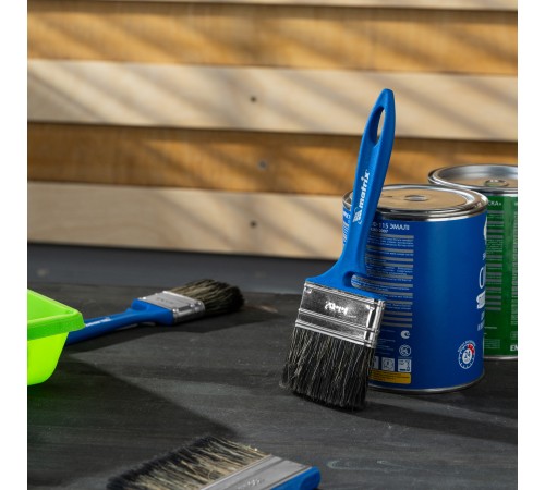 Кисть флейцевая для водных красок, 70 x 12 мм, смешанная щетина, пластиковая рукоятка, Matrix