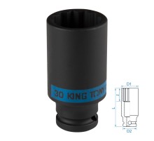 Головка торцевая ударная глубокая двенадцатигранная 1/2", 30 мм KING TONY 443030M