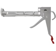 Пистолет для герметика 225 мм полукорпусной, усиленный хромированный, зубчатый шток FIT IT