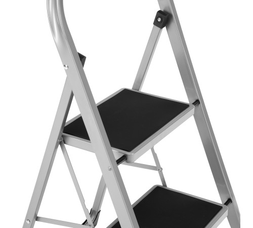 Стремянка стальная, 2 широкие ступени 20х30 см с полимерным покрытием Сибртех