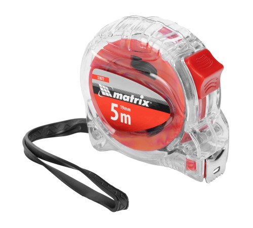 Рулетка Crystal,5 м х 19 мм,корпус из поликарбоната Matrix