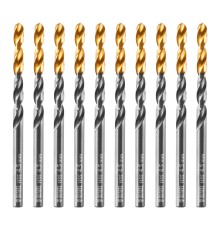 Сверло по металлу, 4,5 мм, HSS-Tin, Golden Tip, 10 шт. Denzel
