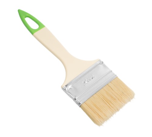 Кисть флейцевая, 70*8, натуральная щетина, пластиковая ручка, 10шт Сибртех