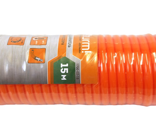 Шланг для компрессора полиуретановый 15м, 5x8 мм, соединение рапид Sturm!