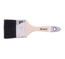 Кисть плоская, натуральная черная щетина, деревянная ручка 3" MTX