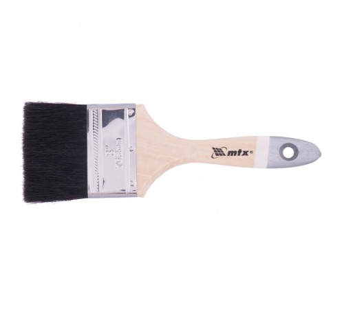 Кисть плоская, натуральная черная щетина, деревянная ручка 3