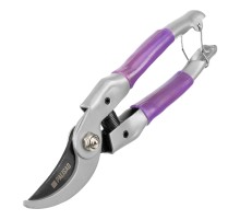 Секатор прямого реза, 225 мм, металлические рукоятки, ПВХ оболочка, BASE Palisad