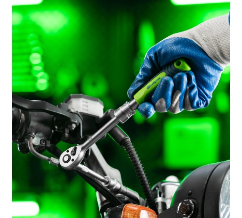 Ключ-трещотка телескопический 1/4", 170-230 мм, 72 зуба, с быстрым сбросом Сибртех