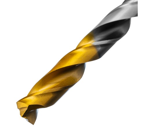 Сверло спиральное по металлу 8,5 x 117мм, Р6М5, Golden Tip, многогранная заточка Denzel