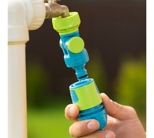 Адаптер штуцерный, шарнирный, с переключателем, 1/2-1'', Palisad Luxe