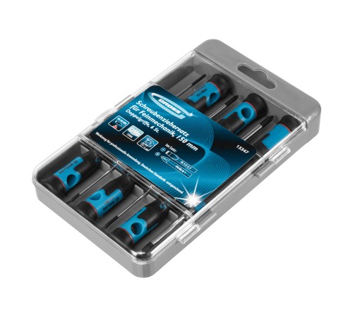 Набор отверток для точной механики, CrMo, двухкомпонентные рукоятки, 6 шт, пластиковый бокс Gross