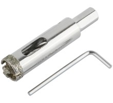 Коронка кольцевая по керамограниту, камню и кафелю алмазная с центровочным сверлом 16х70 мм FIT IT