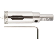 Коронка кольцевая по керамограниту, камню и кафелю алмазная с центровочным сверлом 18х70 мм FIT IT