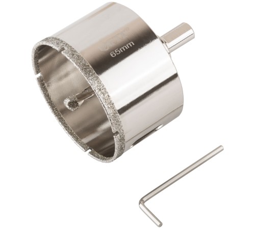 Коронка кольцевая по керамограниту, камню и кафелю алмазная с центровочным сверлом 65х70 мм FIT IT Коронка кольцевая по керамограниту, камню и кафелю алмазная с центровочным сверлом 65х70 мм FIT IT