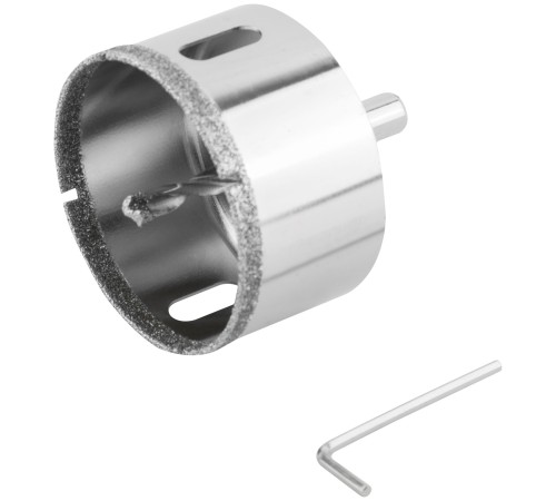 Коронка кольцевая по керамограниту, камню и кафелю алмазная с центровочным сверлом 68х70 мм FIT IT Коронка кольцевая по керамограниту, камню и кафелю алмазная с центровочным сверлом 68х70 мм FIT IT