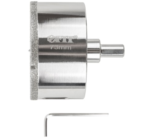 Коронка кольцевая по керамограниту, камню и кафелю алмазная с центровочным сверлом 73х70 мм FIT IT Коронка кольцевая по керамограниту, камню и кафелю алмазная с центровочным сверлом 73х70 мм FIT IT