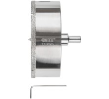 Коронка кольцевая по керамограниту, камню и кафелю алмазная с центровочным сверлом 110х70 мм FIT IT