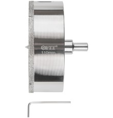 Коронка кольцевая по керамограниту, камню и кафелю алмазная с центровочным сверлом 110х70 мм FIT IT Коронка кольцевая по керамограниту, камню и кафелю алмазная с центровочным сверлом 110х70 мм FIT IT