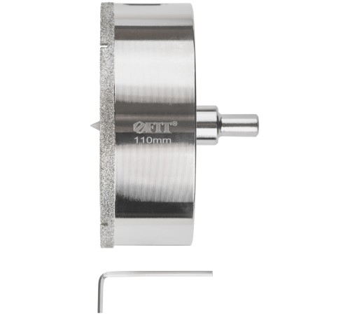 Коронка кольцевая по керамограниту, камню и кафелю алмазная с центровочным сверлом 110х70 мм FIT IT