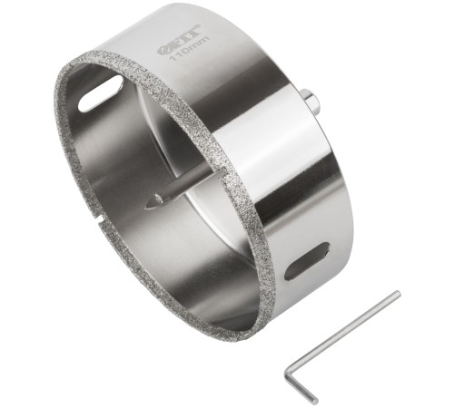 Коронка кольцевая по керамограниту, камню и кафелю алмазная с центровочным сверлом 110х70 мм FIT IT