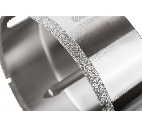 Коронка кольцевая по керамограниту, камню и кафелю алмазная с центровочным сверлом 110х70 мм FIT IT