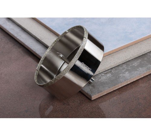 Коронка кольцевая по керамограниту, камню и кафелю алмазная с центровочным сверлом 110х70 мм FIT IT