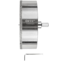 Коронка кольцевая по керамограниту, камню и кафелю алмазная с центровочным сверлом 120х70 мм FIT IT