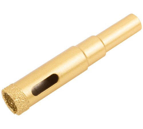 Коронка кольцевая по керамограниту, камню, кафелю и стеклу алмазная, вакуумное спекание 12х65 мм FIT IT