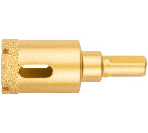 Коронка кольцевая по керамограниту, камню, кафелю и стеклу алмазная, вакуумное спекание 25х65 мм FIT IT