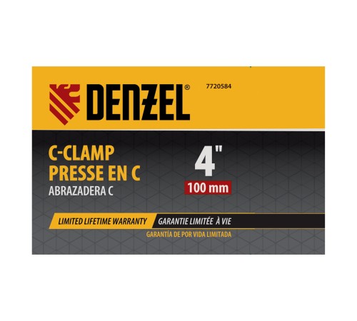 Струбцина G-образная, 4", 100 мм// Denzel