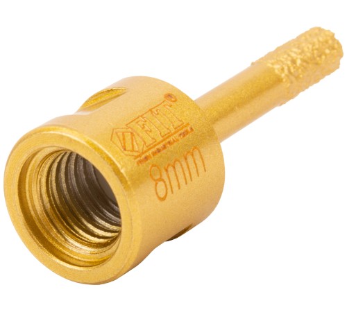 Коронка кольцевая для УШМ, М14, по керамограниту, камню и кафелю алмазная, вакуумное спекание  8х60 мм FIT HQ